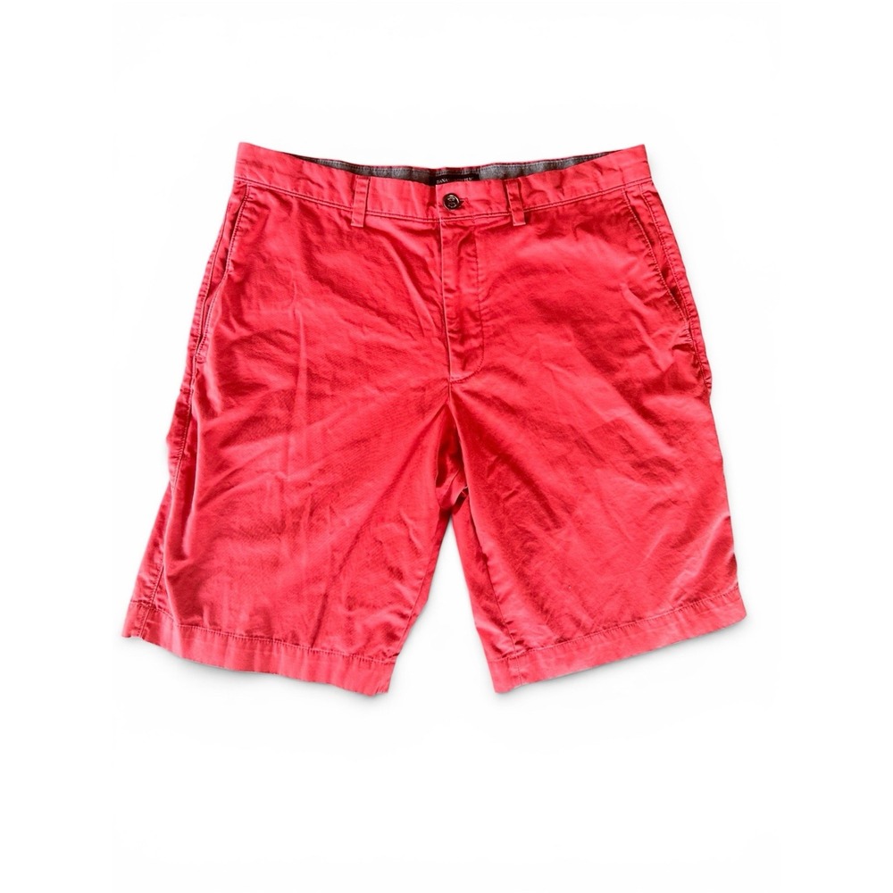 Banana Republic Gavin Red Chino Shorts Mens 34 Straight Fit Flat Front Cotton